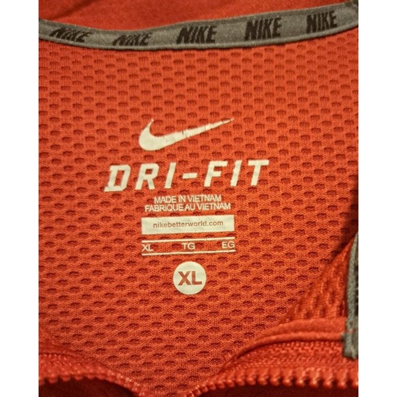 Nike Training Dri Fit Red Quarter Zip with Zip Up Pocket Size Extra Large - Picture 6 of 10